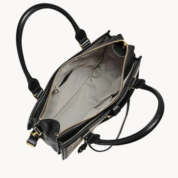 Lk New Fossil Ryder Satchel Animal Print Calf Hair - Picture 2 of 7